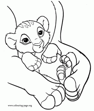 The Lion King - Simba in his mother's arms coloring page
