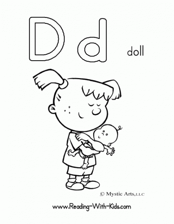 alphabet letter coloring pages doll