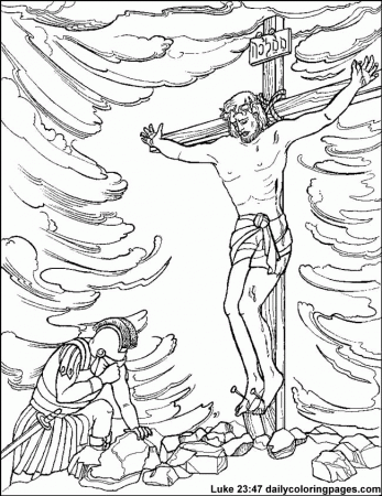 Crucifixion and Resurrection of Jesus Christ Coloring Pages