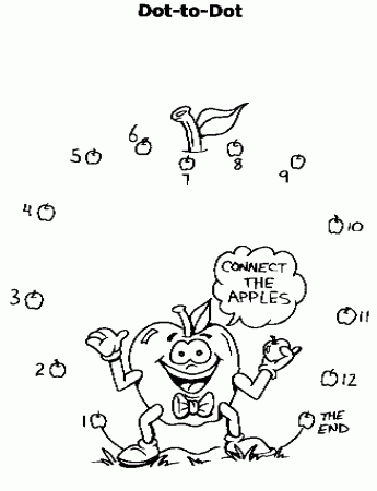 apple dot to dot Colouring Pages (page 2)