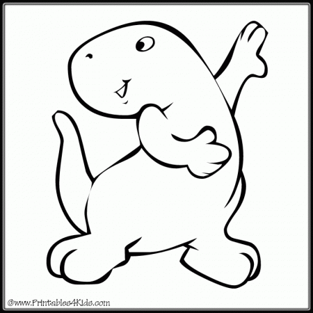 Cute Dancing Dinosaur Coloring Page : Printables for Kids – free 