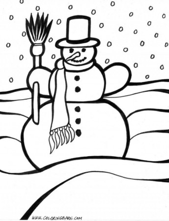 Snowman Coloring Page And Frosty The Snowman Song Kiboomu Kids 