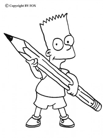 BART coloring pages - Bart's pencil