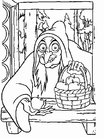 Walt Disney Coloring Pages - The Witch - Walt Disney Characters 