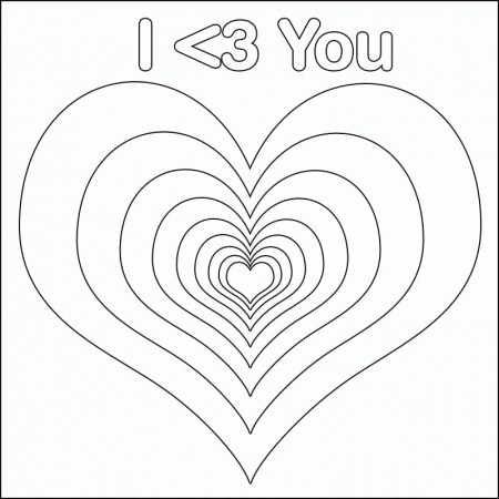 Love Heart Coloring Pages Print | Coloring
