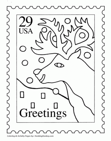 Santa's Reindeer Coloring Pages - Reindeer Christmas Stamp Coloring Sheet |  HonkingDonkey