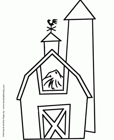 Pre-K Coloring Pages | Free Printable Barn Pre-K Coloring page 
