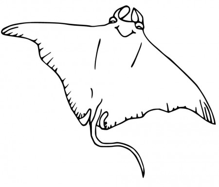 Cute Manta Ray Coloring Page - Free Printable Coloring Pages for Kids