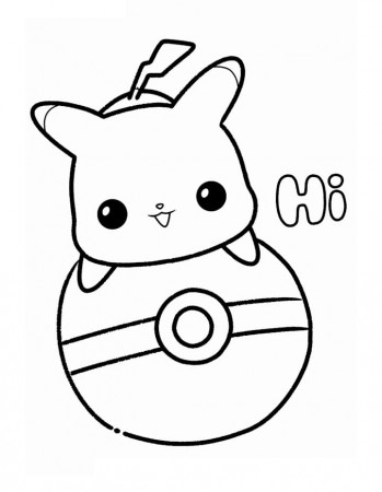 Tiny Pikachu Coloring Page - Free Printable Coloring Pages for Kids