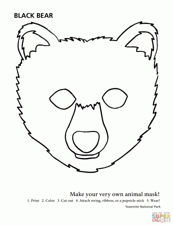 Black Bear Mask coloring page | Free Printable Coloring Pages