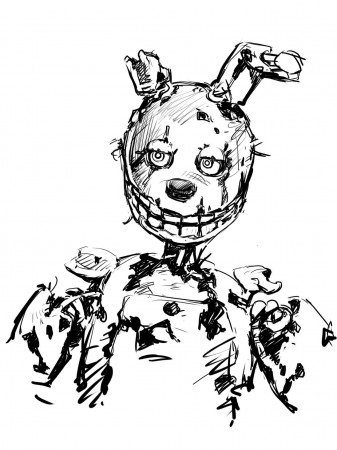 Spring Trap Coloring Page | Fnaf coloring pages, Scary art, Coloring pages