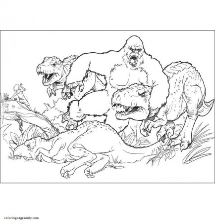 King Kong Vs Godzilla 4 Coloring Pages - Godzilla and Kong Coloring Pages - Coloring  Pages For Kids And Adults