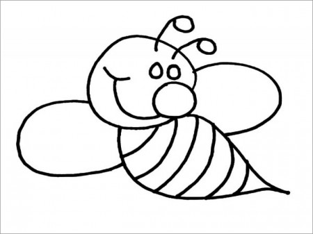 Cute Bee Coloring Page - ColoringBay