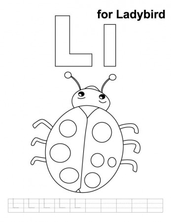 L for ladybird coloring page with handwriting practice | Alphabet coloring  pages, Kids handwriting practice, Alphabet coloring