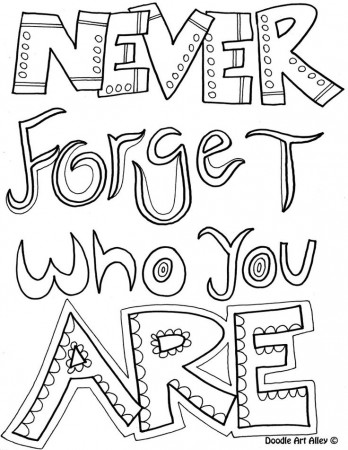 Never forget who you are - Quote Coloring Pages