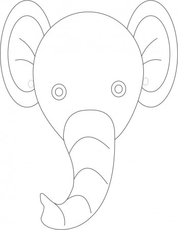 Elephant mask printable coloring page for kids