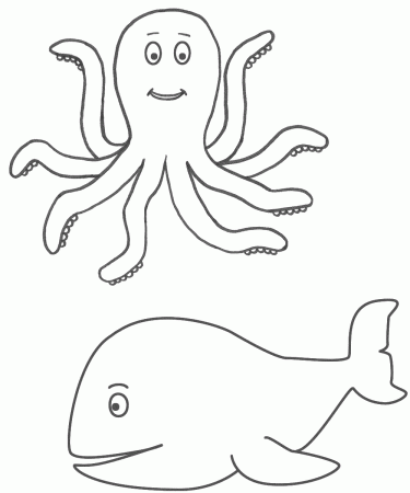 Octopus And Whale Archive Coloring Pages Free Print Preschool