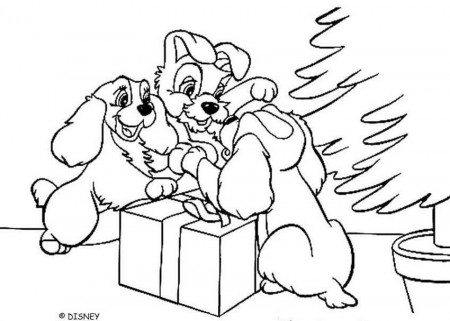 Lady and the Tramp coloring book pages - Puppies under the ...