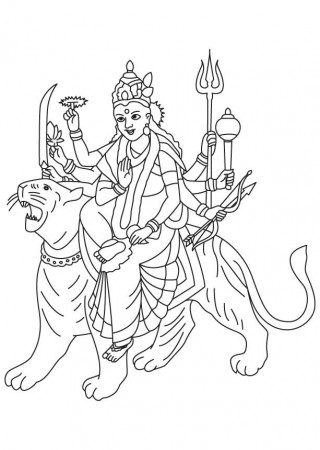 Durga puja coloring page | Download Free Durga puja coloring page ...