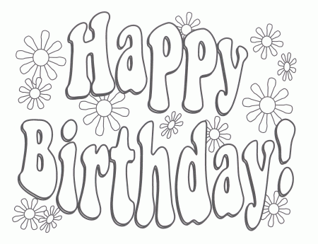 happy birthday coloring pages printable | Only Coloring Pages
