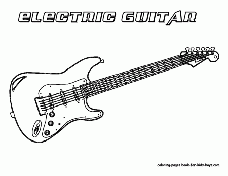 Grand Guitar Coloring | Guitars | Free | Electric Guitar ...