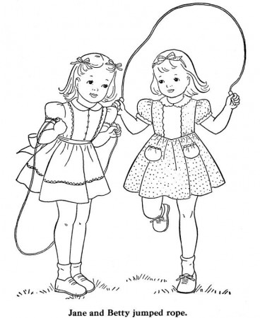 Jump Rope Coloring - Coloring Pages for Kids and for Adults