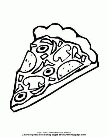 Pizza Coloring Sheet - Coloring Pages for Kids and for Adults
