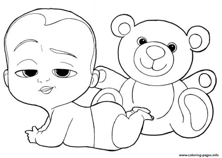 Boss Baby And Teddy Bear Coloring Pages Printable