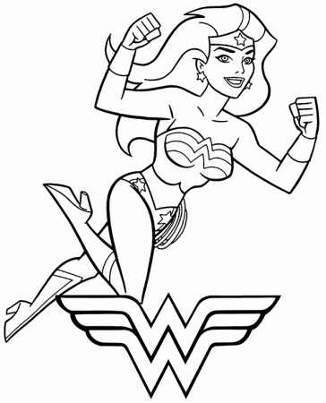 High-quality Wonder Woman coloring page to print for free