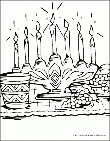 Kwanzaa Coloring Page - Kwanzaa candles
