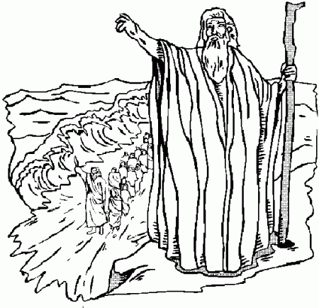 Moses Parting The Red Sea Coloring Pages | Free Printable Coloring ...