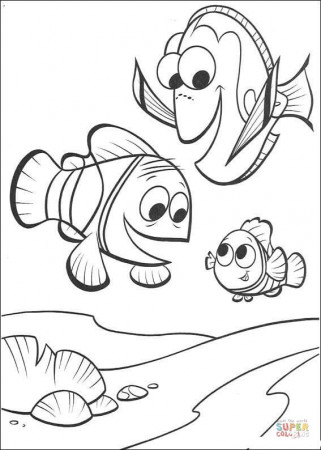 Marlin, Dory, Nemo coloring page | Free Printable Coloring Pages