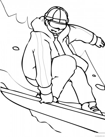 sports coloring pages snowboarding Coloring4free - Coloring4Free.com