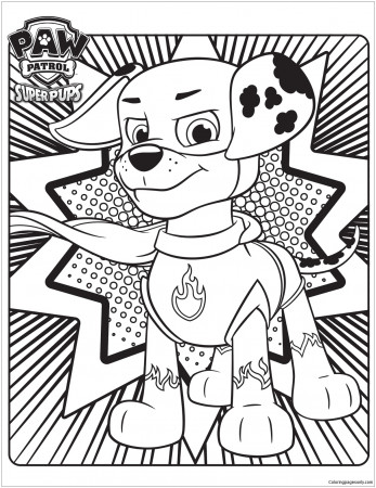 Super Pup PAW Patrol Chase Coloring Pages (Page 1) - Line.17QQ.com