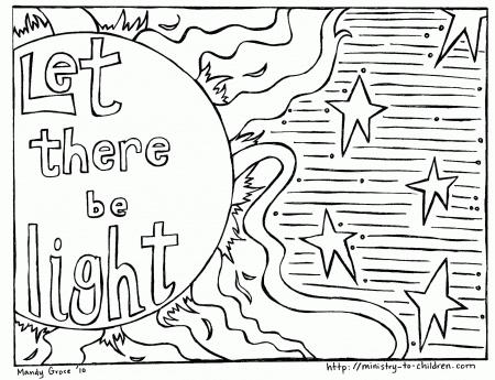 Creation Coloring Pages "God Made the Sun, Moon, and Stars"