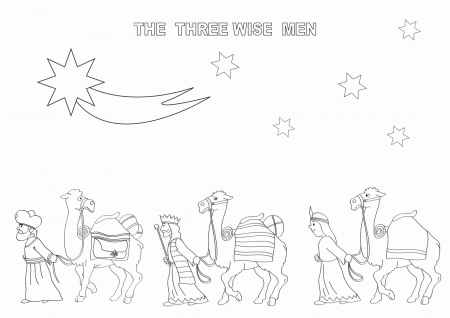 Three Wise Men Coloring : Merry Christmas Coloring Pages For Kids ...