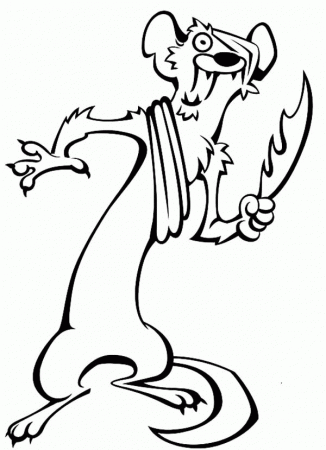 Buck the Weasel from Ice Age Coloring Pages | Bulk Color
