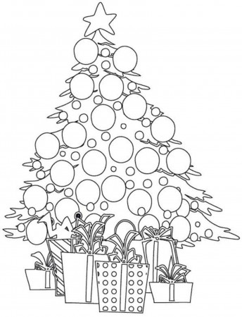 Tree And Presents Christmas Coloring Pages For Kids | Christmas ...