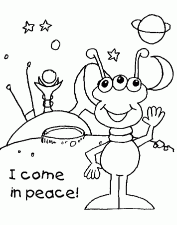Alien Clipart For Kids Black And White Images & Pictures - Becuo