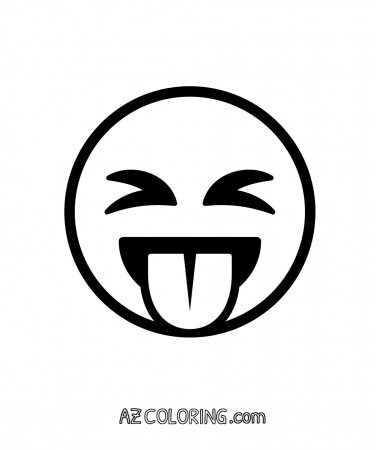 Face With Stuck-Out Tongue and Tightly-Closed Eyes Emoji Coloring Page