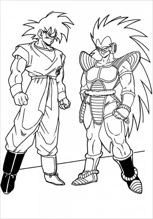 Awesome Goku And Vegeta Coloring Page - Free Printable Coloring Pages
