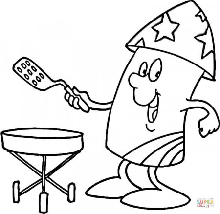 4th of July Bbq coloring page | Free Printable Coloring Pages