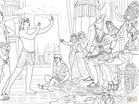 Joseph Interpreting the Pharaoh's Dream coloring page | Free ...