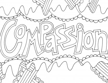 Compassion Doodle Coloring Page - Free Printable Coloring Pages for Kids