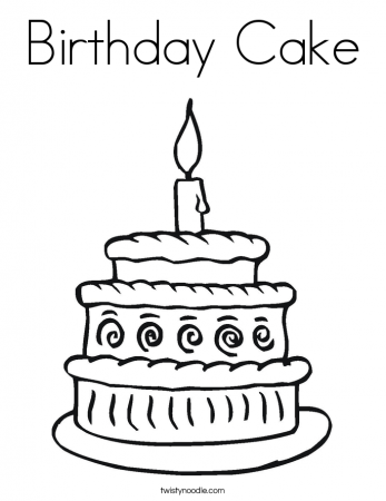 Birthday Cake Coloring Page - Twisty Noodle