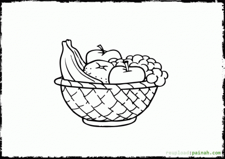 Picture Of Fruit Basket For Coloring - Coloring Pages for Kids and ...
