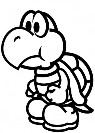 Sad Koopa Troopa Coloring Page - Free Printable Coloring Pages for Kids