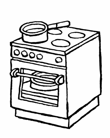 Stove with oven coloring book to print and online