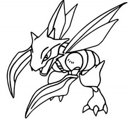 Pokemon Scyther Coloring Page - Free Printable Coloring Pages for Kids