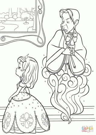 Cedric the Sorcerer and Sofia coloring page | Free Printable ...